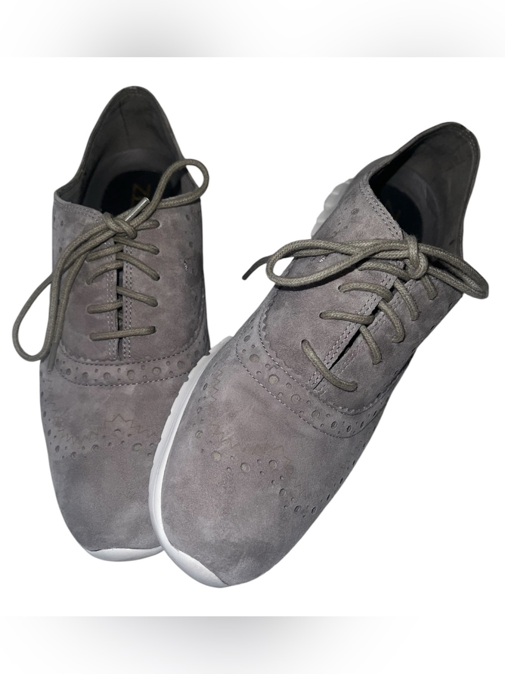 Cole Haan Women’s Gray Suede Zerogrand Wingtip Oxford Shoes Sz 6B